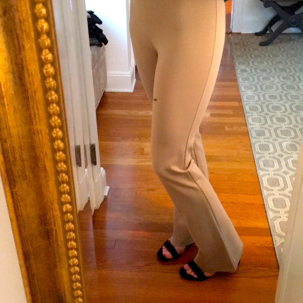 New BCBG stretch tan bell bottoms